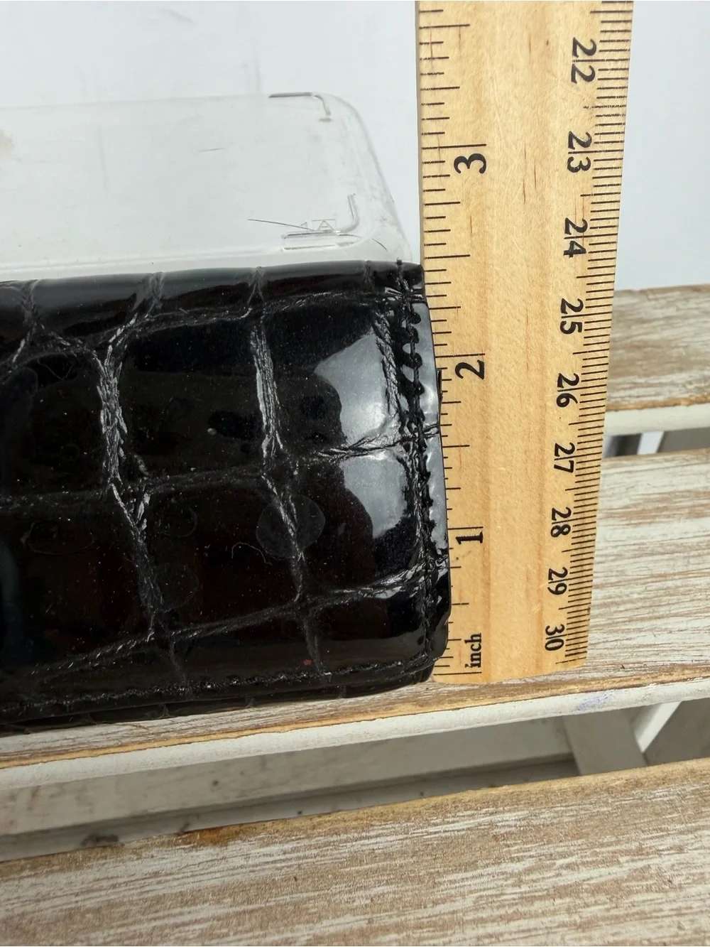 Brighton black crocodile embossed lipstick case or small accessory holder.